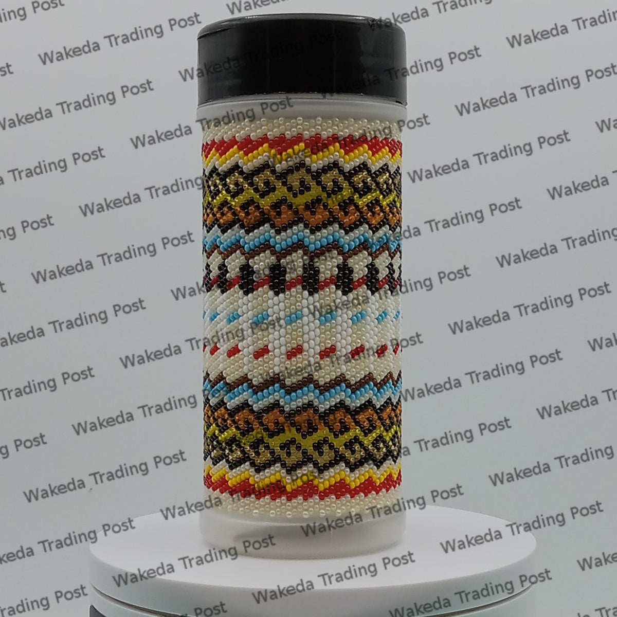 Beaded Jars with Feather Design - #114
