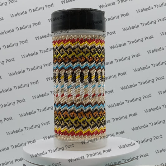 Beaded Jars with Feather Design - #115