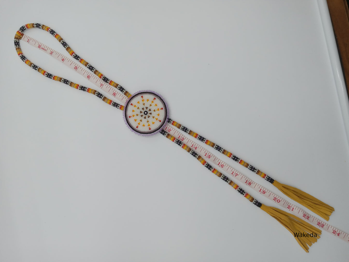 Beaded Bolo Tie with Peyote Beaded Cord