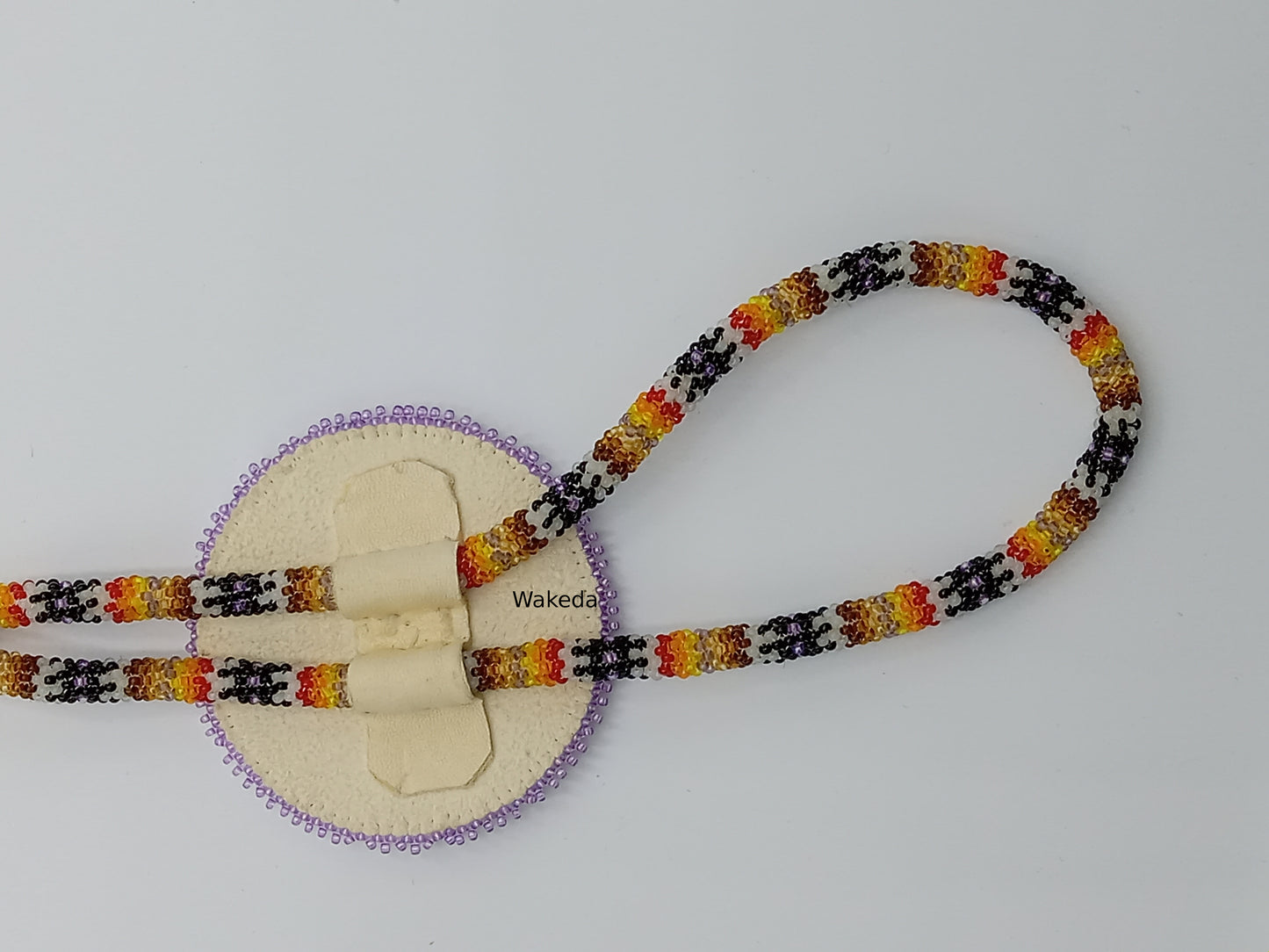 Beaded Bolo Tie with Peyote Beaded Cord