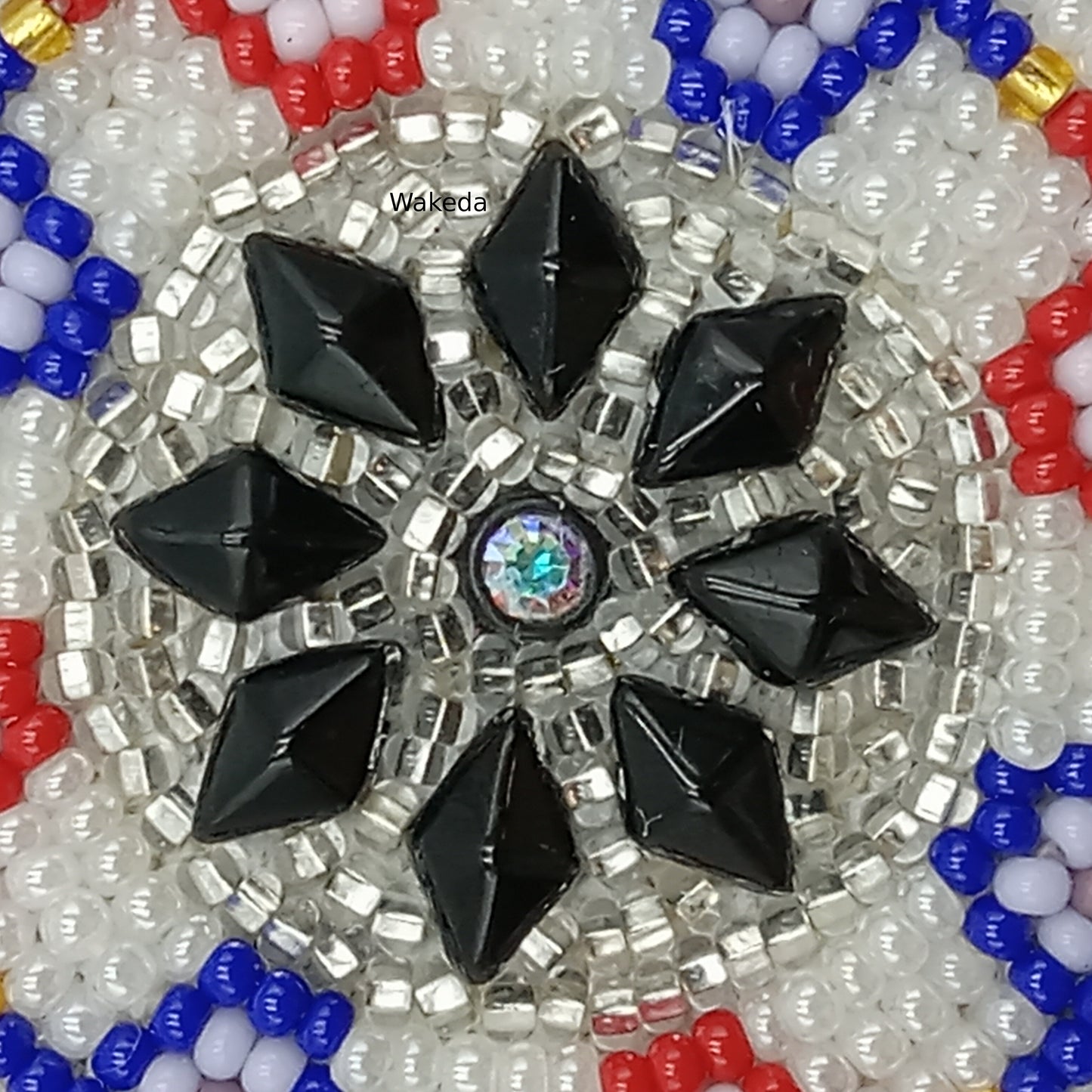 Beaded Rosette - Black Star Sparkle