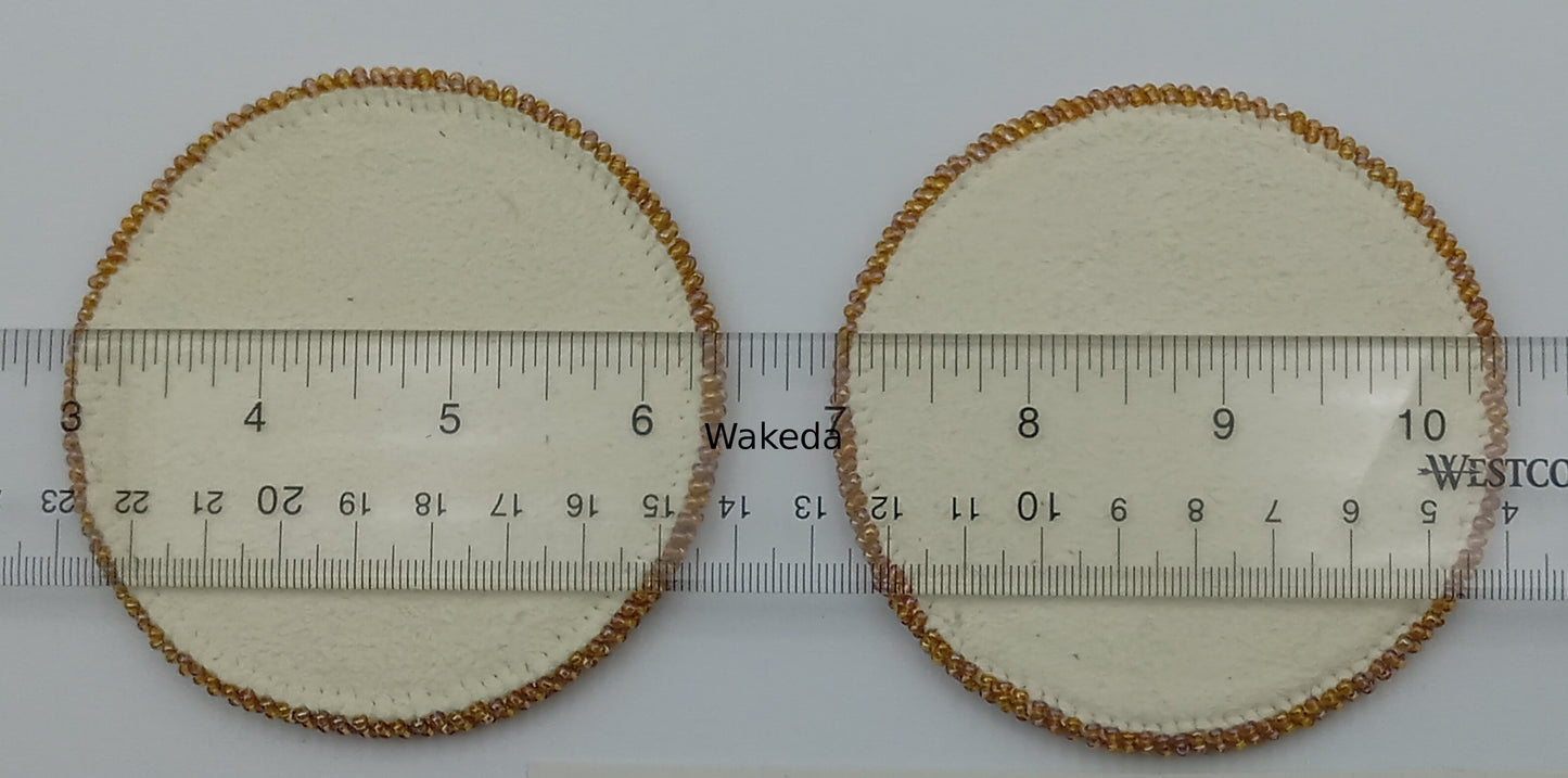 Beaded Rose Medallion Set - Yellow on Blue