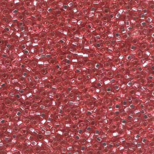 11/0 Czech Seed Beads, 1 Hank - Lt Pink SolGel Silver Lined