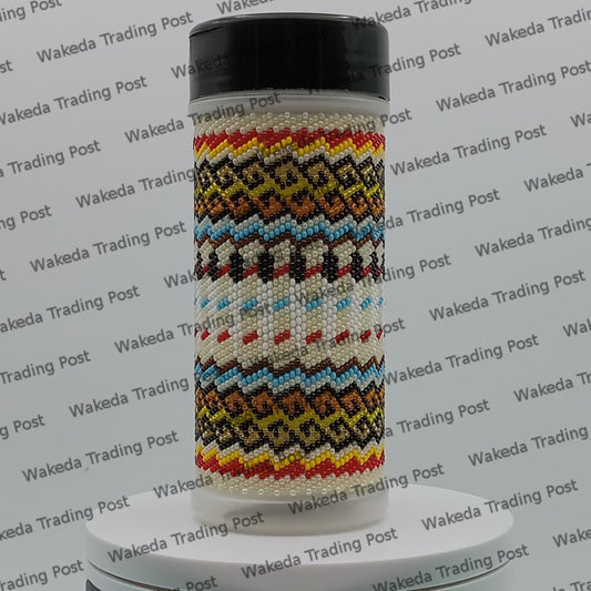 Beaded Jars with Feather Design - #114