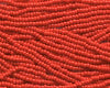 11/0 Czech Seed Beads, 1 Hank - Lt Red Opaque
