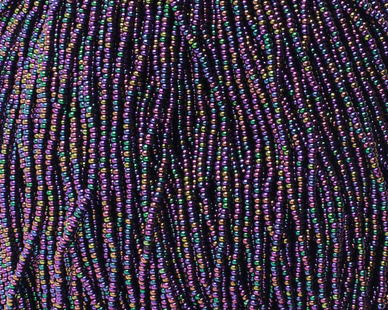 11/0 Czech Seed Beads, 1 Hank - Purple Opaque Rainbow AB