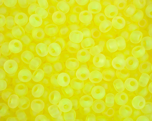 11/0 Czech Seed Beads - Neon Yellow Transparent