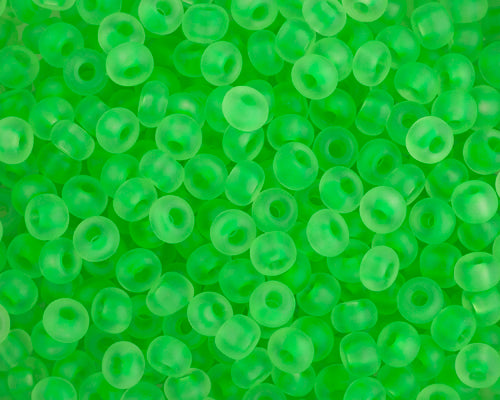 11/0 Czech Seed Beads - Neon Green Transparent