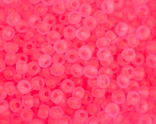 11/0 Czech Seed Beads - Neon Fuchsia Transparent