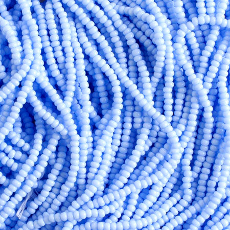 11/0 Czech Seed Beads, 1 Hank - Powder Blue Opaque