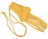 Leather Drawstring Medicine Bag with Fringe - Medium Gold